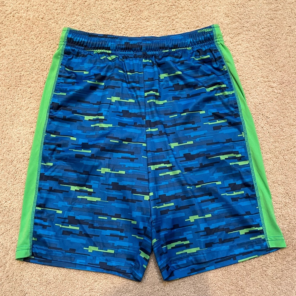Kids Blue and Green Patterned Shorts